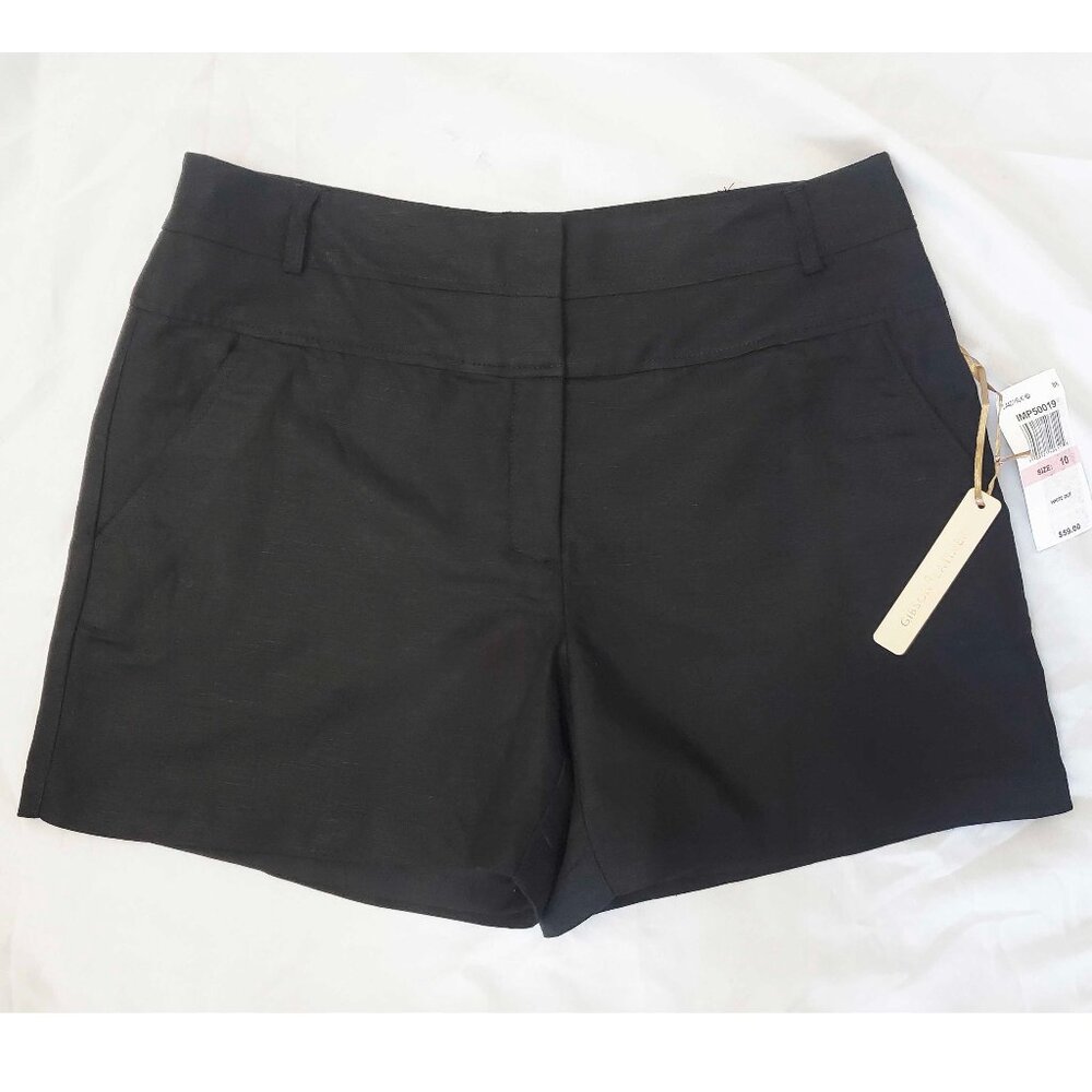 Gibson Latimer Womens Linen Blend Black Lined Shorts 10 NWT
